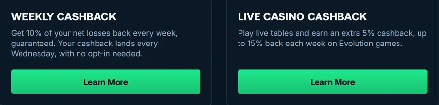 Betpanda crypto casino bonus tiles: 10% weekly cashback and live casino cashback